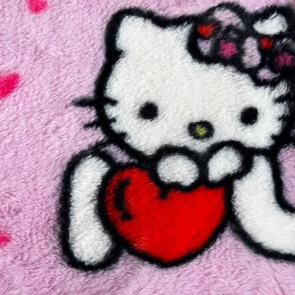 Hello Kitty Faux Rabbit Fur Throw Blanket - I Love You 50x70